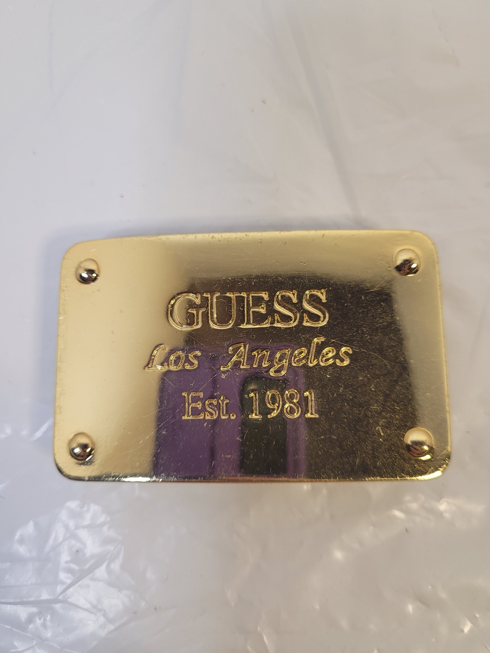 Vintage Y2K Guess Gold Tone Belt Buckle (D)